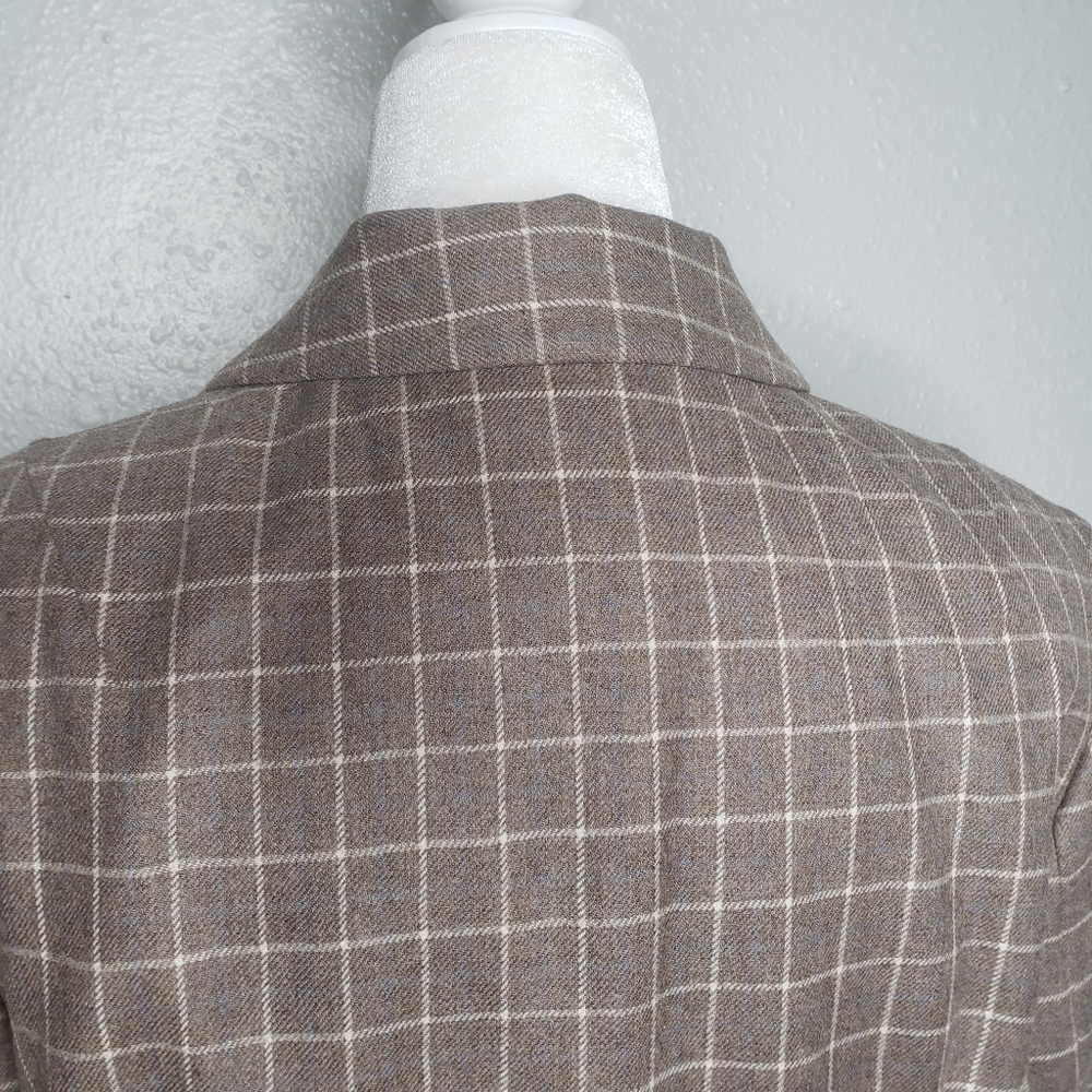 Pendleton Plaid brown blazer jacket SZ 10 P - Picture 9 of 13